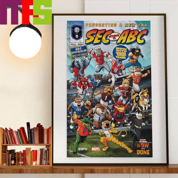 Presenting A New Era SEC Returns To ABC Now With 16 Teams x Marvel Home Decor Poster Canvas