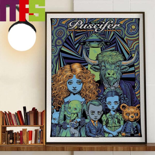 Puscifer Poster At Cynthia Woods Mitchell Pavilion The Woodlands TX April 13th 2024 Wall Decor Poster Canvas