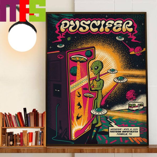 Puscifer Poster At FirstBank Amphitheater Franklin TN April 10th 2024 Wall Decor Poster Canvas