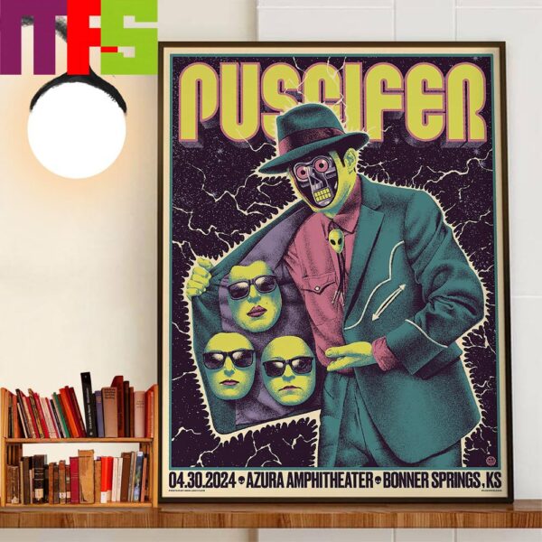 Puscifer Poster At The Azura Amphitheater Bonner Springs KS April 30th 2024 Wall Decor Poster Canvas