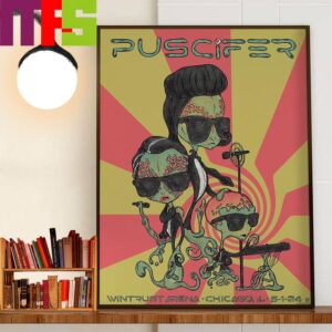 Puscifer Poster At The Wintrust Arena Chicago IL May 1st 2024 Wall Decor Poster Canvas