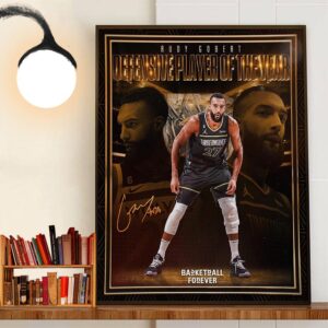 Rudy Gobert 4x NBA Defensive Player Of The Year Wall Decor Poster Canvas
