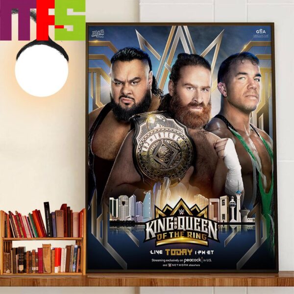 Sami Zayn Defends Against Bronson Reed And Chad Gable At WWE King And Queen Of The Ring 2024 Wall Art Decor Poster Canvas