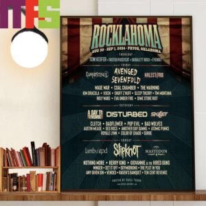 Slipknot Performance At Rocklahoma August 30th And September 1st 2024 Pryor Oklahoma Home Decorations Wall Art Poster Canvas Slipknot Performance At Rocklahoma August 30th And September 1st 2024 Pryor Oklahoma Home Decorations Wall Art Poster Canvas