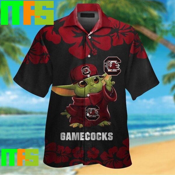 South Carolina Gamecocks Baby Yoda Tropical Aloha Hawaiian Shirt Gifts For Men And Women Hawaiian Shirt