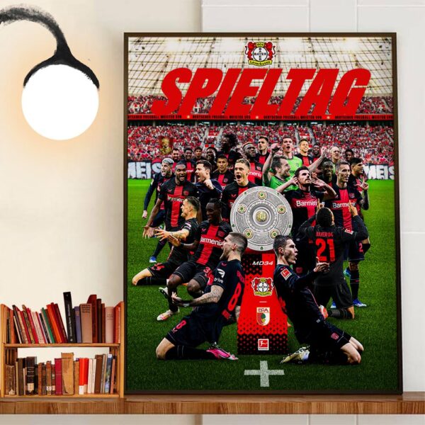 Spieltag Bayer Leverkusen The Final Bundesliga Fixture 2023-24 Champions Version Home Decoration Poster Canvas