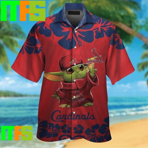 St Louis Cardinals Baby Yoda Tropical Aloha Hawaiian Shirt Gifts For Men And Women Hawaiian Shirt