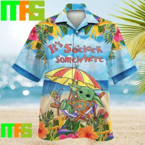 Star War Baby Yoda Its 5 OClock Somewhere Tropical Aloha Hawaiian Shirt Gifts For Men And Women Hawaiian Shirt