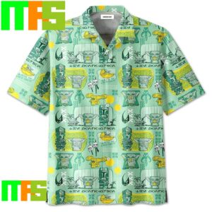 Star Wars Hawaii Shirt Baby Yoda Mandalorian Tiki Style Green Tropical Aloha Hawaiian Shirt Gifts For Men And Women Hawaiian Shirt