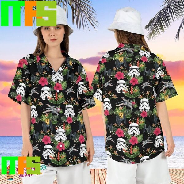 Star Wars Leaves Floral Stormtrooper Spaceship Tropical Aloha Hawaiian Shirt Gifts For Men And Women Hawaiian Shirt