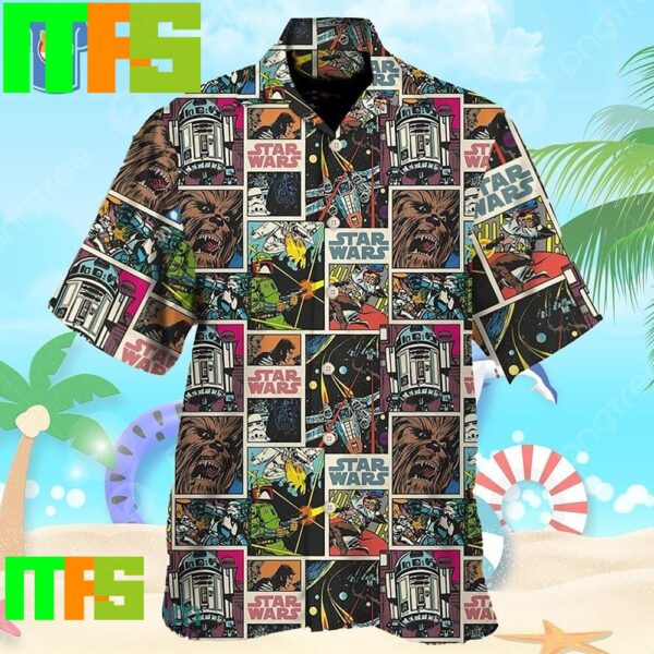 Star Wars Print Comic Pattern For Star Wars Movie Fans Tropical Aloha Hawaiian Shirt Gifts For Men And Women Hawaiian Shirt