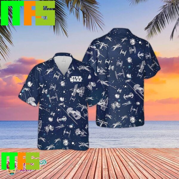 Star Wars Space Ships Blue Background Tropical Aloha Hawaiian Shirt Gifts For Men And Women Hawaiian Shirt