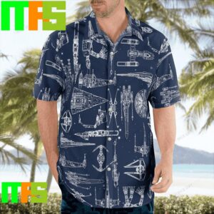Star Wars Space Ships Motif on Tropical Aloha Hawaiian Shirt Gifts For Men And Women Hawaiian Shirt