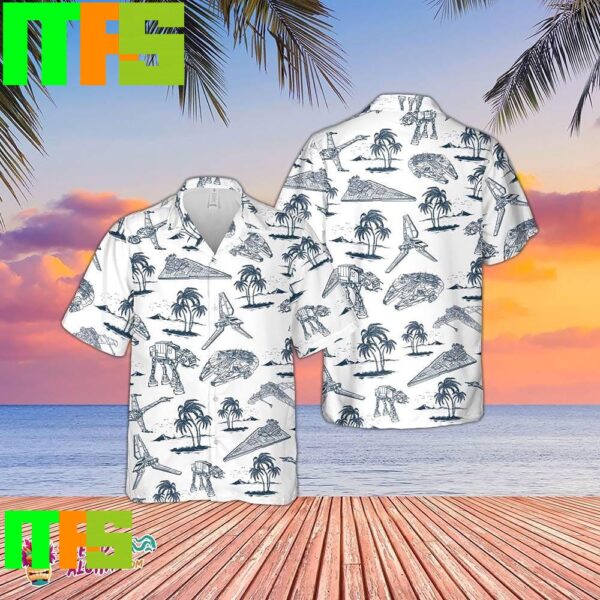 Star Wars Space Ships White Background Tropical Aloha Hawaiian Shirt Gifts For Men And Women Hawaiian Shirt