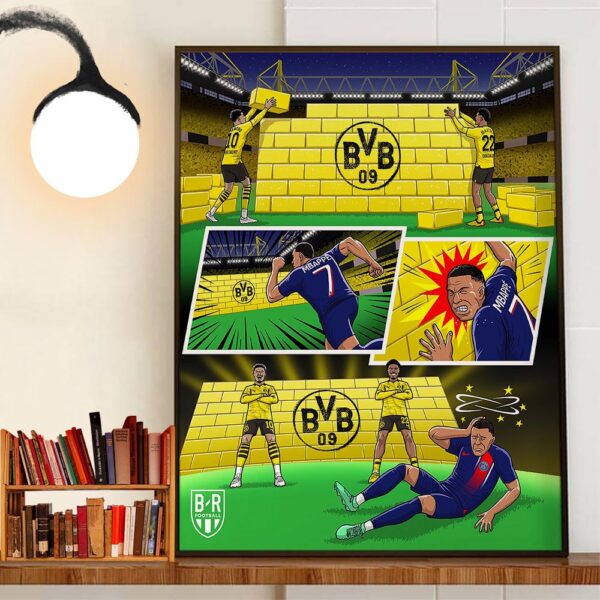 The Wall Of Borussia Dortmund Go To The 2023-2024 UEFA Champions League Final Wall Decor Poster Canvas