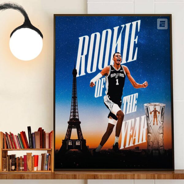 Victor Wembanyama Made History As The First French Player To Be Honored With The Rookie Of The Year Award Wall Decor Poster Canvas