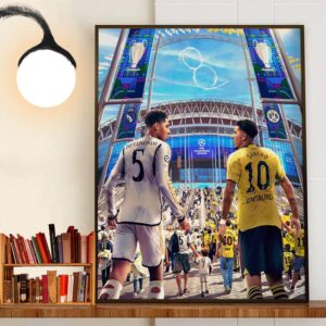 Wembley Stadium 8th European Final Is Set For Borussia Dortmund vs Real Madrid 2023-2024 Season Wall Decor Poster Canvas