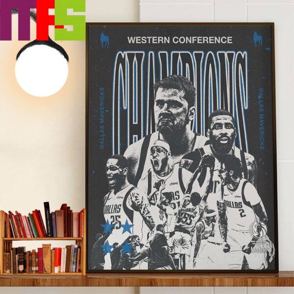 2024 NBA Finals Dallas Mavericks Western Conference Champions Decor Wall Art Poster Canvas