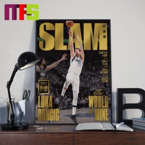 2024 NBA Finals The World Is Mine Luka Doncic On The Cover Of SLAM 250 Gold Metal Edition Home Decor Poster Canvas