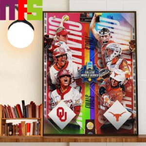 2024 NCAA Womens College World Series Finals Is Set Oklahoma Sooners Softball Vs Texas Longhorns Softball Decor Wall Art Poster Canvas