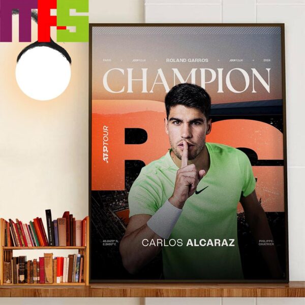 2024 Roland Garros Champions Carlos Alcaraz Claims 3rd Grand Slam Title Decor Wall Art Poster Canvas