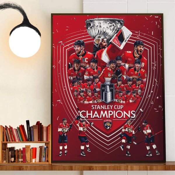 2024 Stanley Cup Champions Are Florida Panthers Decor Wall Art Poster Canvas