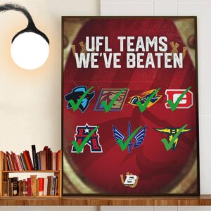 2024 UFL Champions The Dynasty Birmingham Stallions Beaten UFL Teams Wall Art Decor Poster Canvas