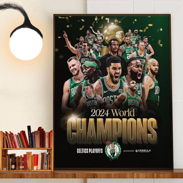 2024 World Champions Boston Celtics 2023-24 NBA Champions Wall Art Decor Poster Canvas