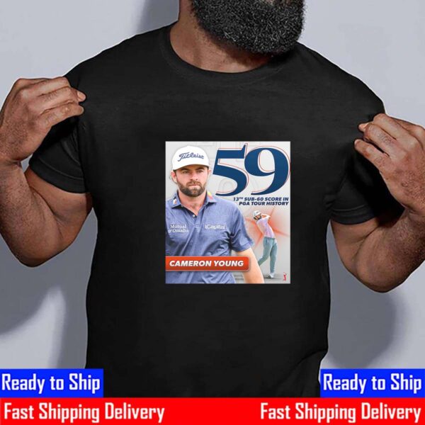 59th For Cameron Young Cards The 13th Sub-60 Score In PGA Tour History Essential T-Shirt