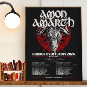 Amon Amarth Heidrun Over Europe 2024 Official Poster Wall Art Decor Poster Canvas Amon Amarth Heidrun Over Europe 2024 Official Poster Wall Art Decor Poster Canvas