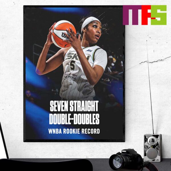 Angel Reese Seven Straight Double Double By A WNBA Rookie Record Home Decor Poster Canvas