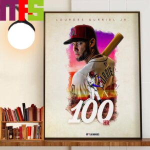 Arizona Diamondbacks Lourdes Gurriel Jr 100 Home Runs In Career Decor Wall Art Poster Canvas