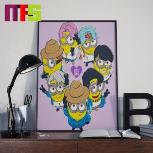 BTS And Despicable Me 4 Release Collaboration On June 21st 2024 Home Decor Poster Canvas