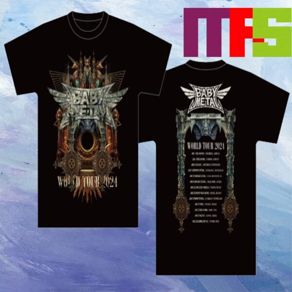 Babymetal Mythic Guardians World Tour 2024 EU UK Merchandise Two Sided T-Shirt