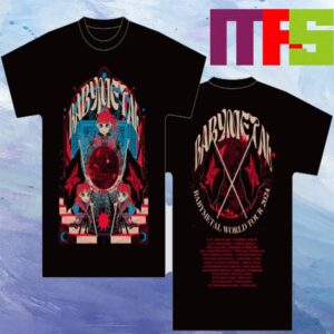 Babymetal New World Tour 2024 EU UK Merchandise Two Sided T-Shirt Babymetal New World Tour 2024 EU UK Merchandise Two Sided T-Shirt