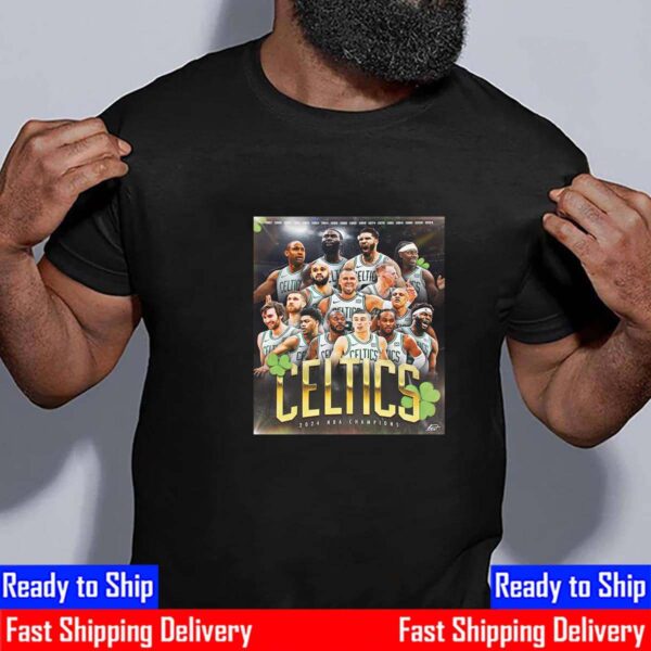 Banner 18 Boston Celtics Are 2024 NBA Champions Essential T-Shirt