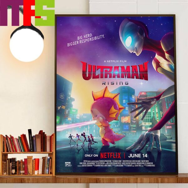 Big Hero Bigger Responsibility A Netflix Film Ultraman Rising June 14th 2024 Official Poster Decor Wall Art Poster Canvas