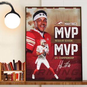 Birmingham Stallions Adrian Martinez Is 2024 Regular Season MVP And UFL Championship MVP Wall Art Decor Poster Canvas