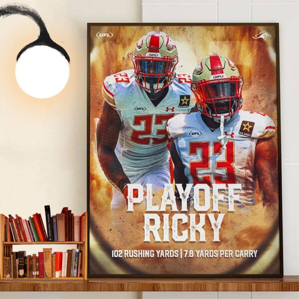 Birmingham Stallions Ricky Person Jr The Angry Run King 2024 UFL Championship Game Wall Art Decor Poster Canvas