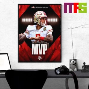 Birmingham Stallions UFL Champions 2024 MVP Adrian Martinez Home Decor Poster Canvas