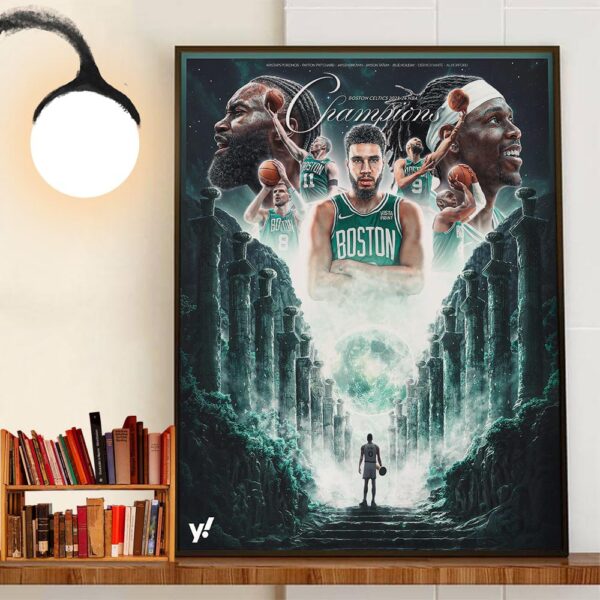 Boston Celtics 2023-2024 NBA Champions Wall Art Decor Poster Canvas
