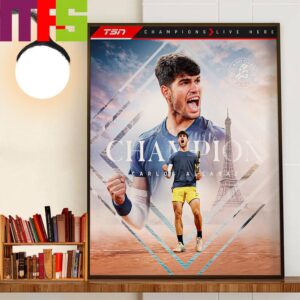 Carlos Alcaraz Captures Victory At Roland Garros French Open 2024 Decor Wall Art Poster Canvas Carlos Alcaraz Captures Victory At Roland Garros French Open 2024 Decor Wall Art Poster Canvas