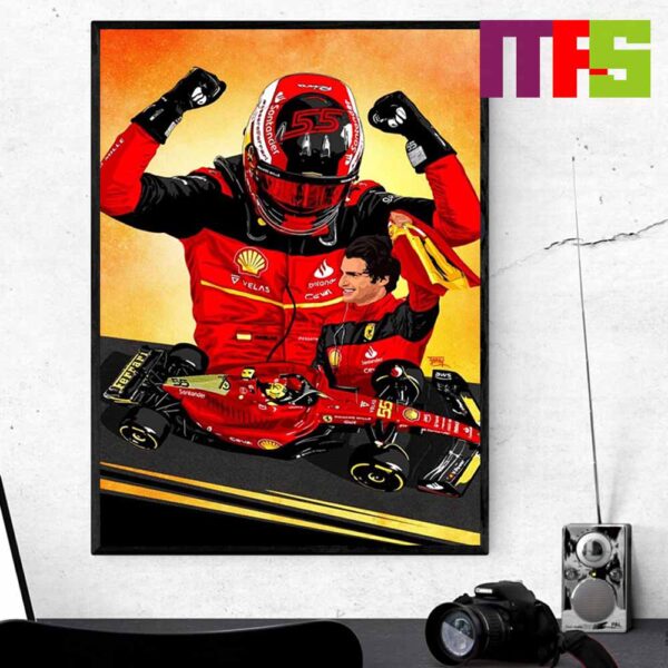 Carlos Sainz In Barcelona Spanish Grand Prix Race Week F1 Round 10 June 2024 Home Decor Poster Canvas