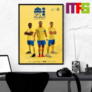 Christiano Ronaldo Alnassr FC Happy Eid To All Muslims Across The World Home Decor Poster Canvas