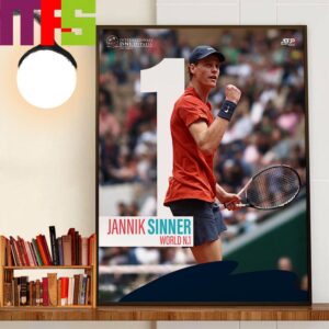 Congrats Jannik Sinner Become World Number 1 Of The ATP Ranking For The First-Ever Italian Man Decor Wall Art Poster Canvas