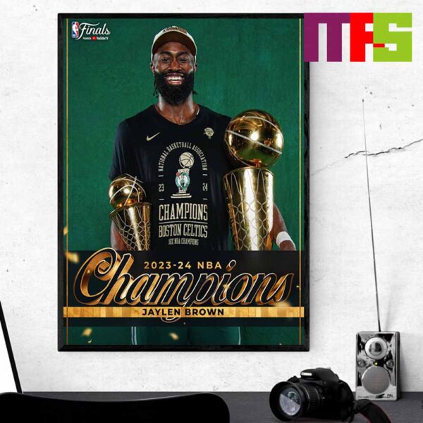 Congrats To Boston Celtics Jaylen Brown 2024 NBA Champions Home Decor Poster Canvas