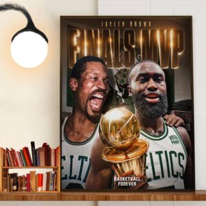 Congrats To Boston Celtics Jaylen Brown Wins The Bill Russell Finals MVP Award 2024 NBA Finals Wall Art Decor Poster Canvas