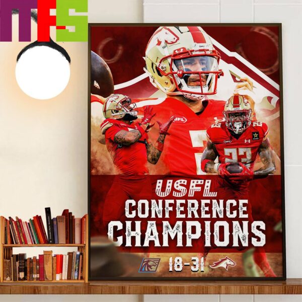 Congratulations To Birmingham Stallions Are 2024 USFL Conference Champions Decor Wall Art Poster Canvas