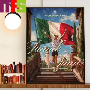 Congratulations To Jannik Sinner Is The First-Ever Italian Man To Become World Number 1 Of The ATP Ranking Decor Wall Art Poster Canvas
