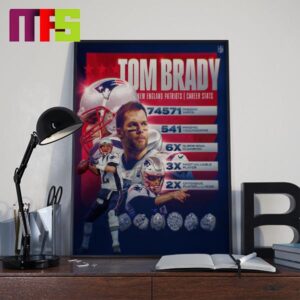 Congratulations To Tom Brady 2024 Patriots Hall Of Fame New England Patrios Career Stats Home Decor Poster Canvas